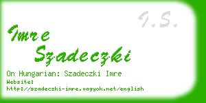 imre szadeczki business card